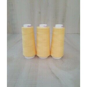 Lot of 3 Maxi-Lock Serger All Purpose Thread 3,000 Yard Cone Sunlight  Used
